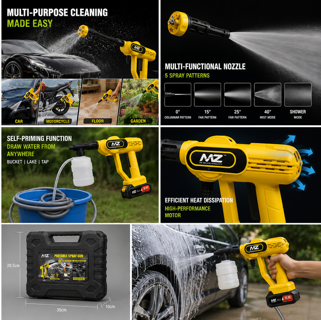 PORTABLE PRESSURE SPRAY GUN Multi Cleaning Like Car & Bike Washing, Gardening Pressure Washer