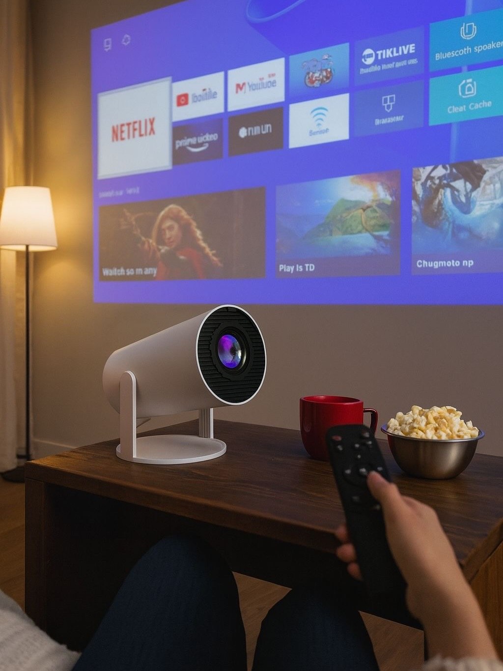 Smart HD Portable Projector for Home & Outdoor Entertainment