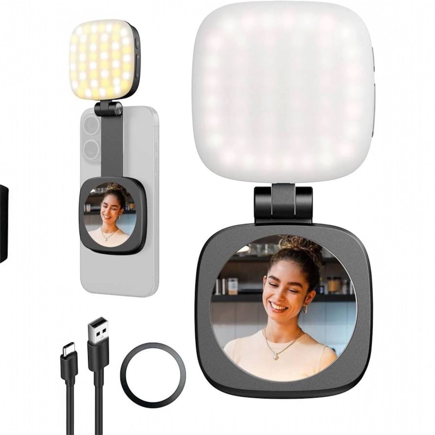 2-in-1 Multifunctional Fill Light + Makeup Mirror  – Illuminated Cosmetic Mirror | 2-in-1 Makeup Mirror with Fill Light