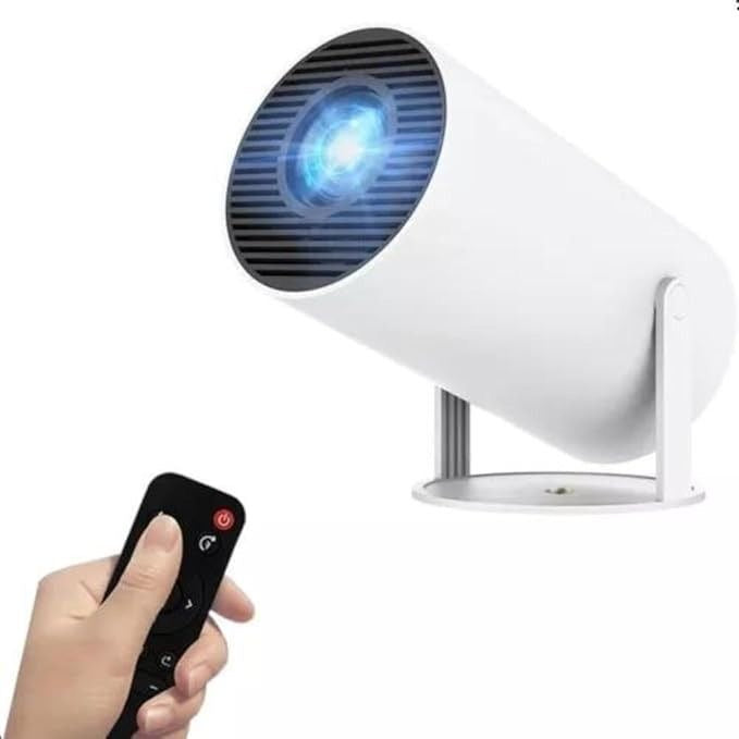 HD Android 11 Projector WiFi 6/BT 5.0 180° Rotation Auto Keystone (4500 Im /1 Speaker /Wireless / Remote Controller) Portable Projector (White)
