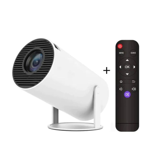 HD Android 11 Projector WiFi 6/BT 5.0 180° Rotation Auto Keystone (4500 Im /1 Speaker /Wireless / Remote Controller) Portable Projector (White)