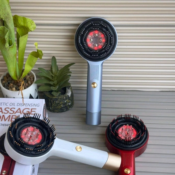 Electric Scalp Massage Comb – With Vibration & LED Therapy
